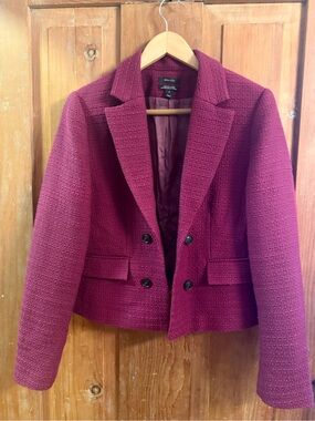 RW&CO. Women's Textured Wine-Red Blazer Jacket
